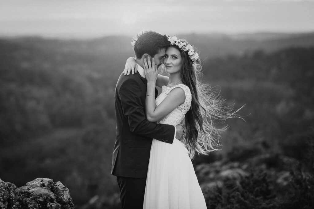 czarno-biała fotografia ślubna Zakopane